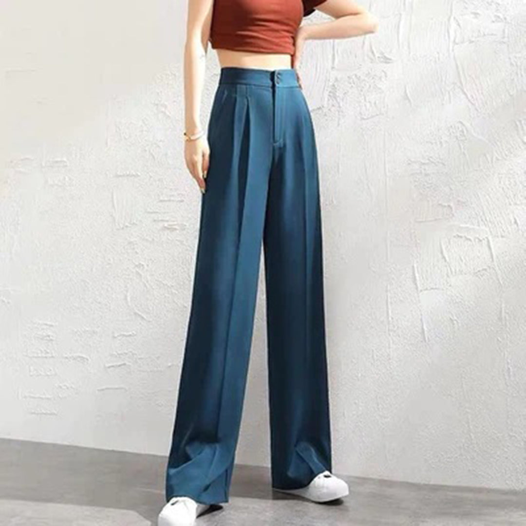 Petra- Stijlvolle losse broek in de kleur Blauw voor dames in stijl ideaal voor de zomer.