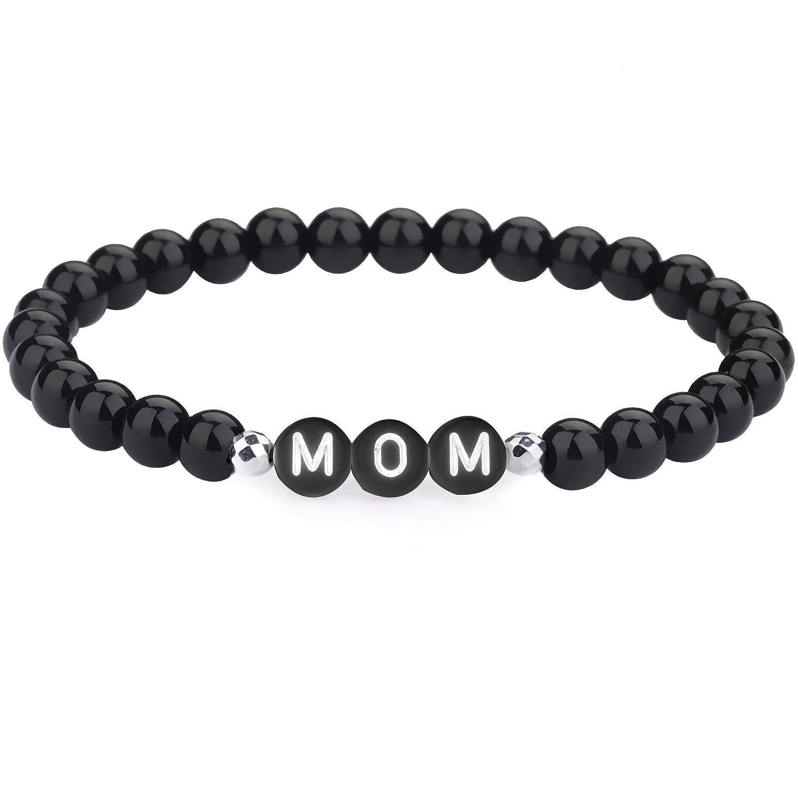 Stoere Zwarte Letterkralen Armband - Personaliseerbaar