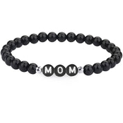 Stoere Zwarte Letterkralen Armband - Personaliseerbaar
