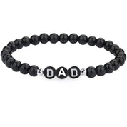 Stoere Zwarte Letterkralen Armband - Personaliseerbaar