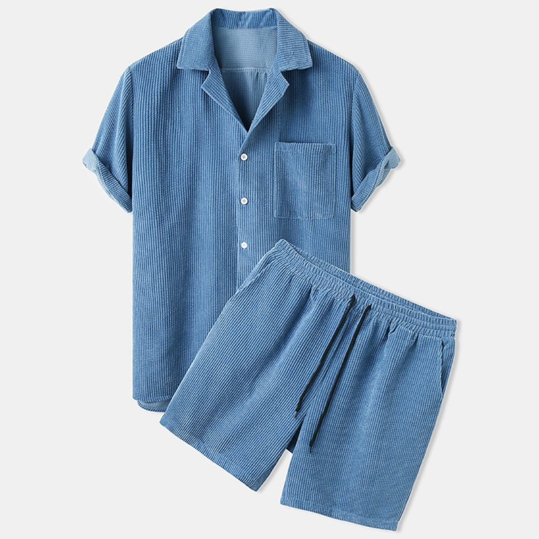 Polo | Luxe katoenen zomerset voor heren in de kleur Blauw voor heren in Smart-casual stijl ideaal voor de zomer.