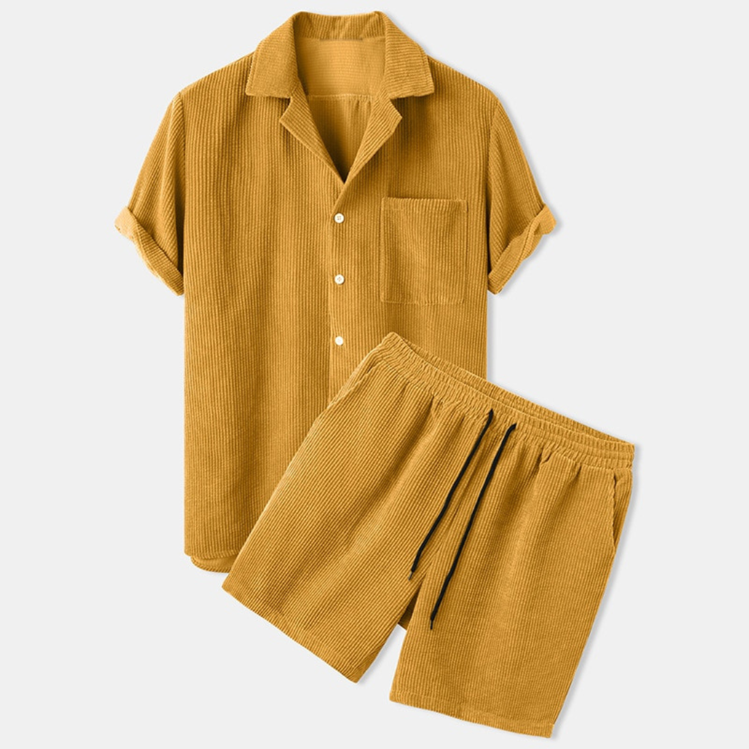 Polo | Luxe katoenen zomerset voor heren in de kleur Geel voor heren in Smart-casual stijl ideaal voor de zomer.