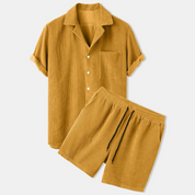 Polo | Luxe katoenen zomerset voor heren in de kleur Geel voor heren in Smart-casual stijl ideaal voor de zomer.