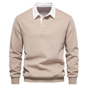 Polo Trui met lange mouwen in de kleur Beige voor heren in stijl geschikt voor alle seizoenen.