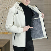 Quinten | Trendy hoodie jack voor heren in de kleur Khaki voor heren in Lounge stijl ideaal voor de herfst.