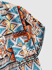 Rachella | Zomers etnisch shirt in de kleur Blauw voor heren in stijl ideaal voor de zomer.