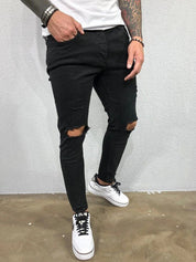 Rik | Gescheurde skinny jeans in herenmodel in de kleur Zwart voor heren in stijl ideaal voor de herfst.