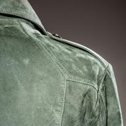 Robbert | Retro Suède Jas in de kleur Groen voor heren in Heritage stijl geschikt voor alle seizoenen.