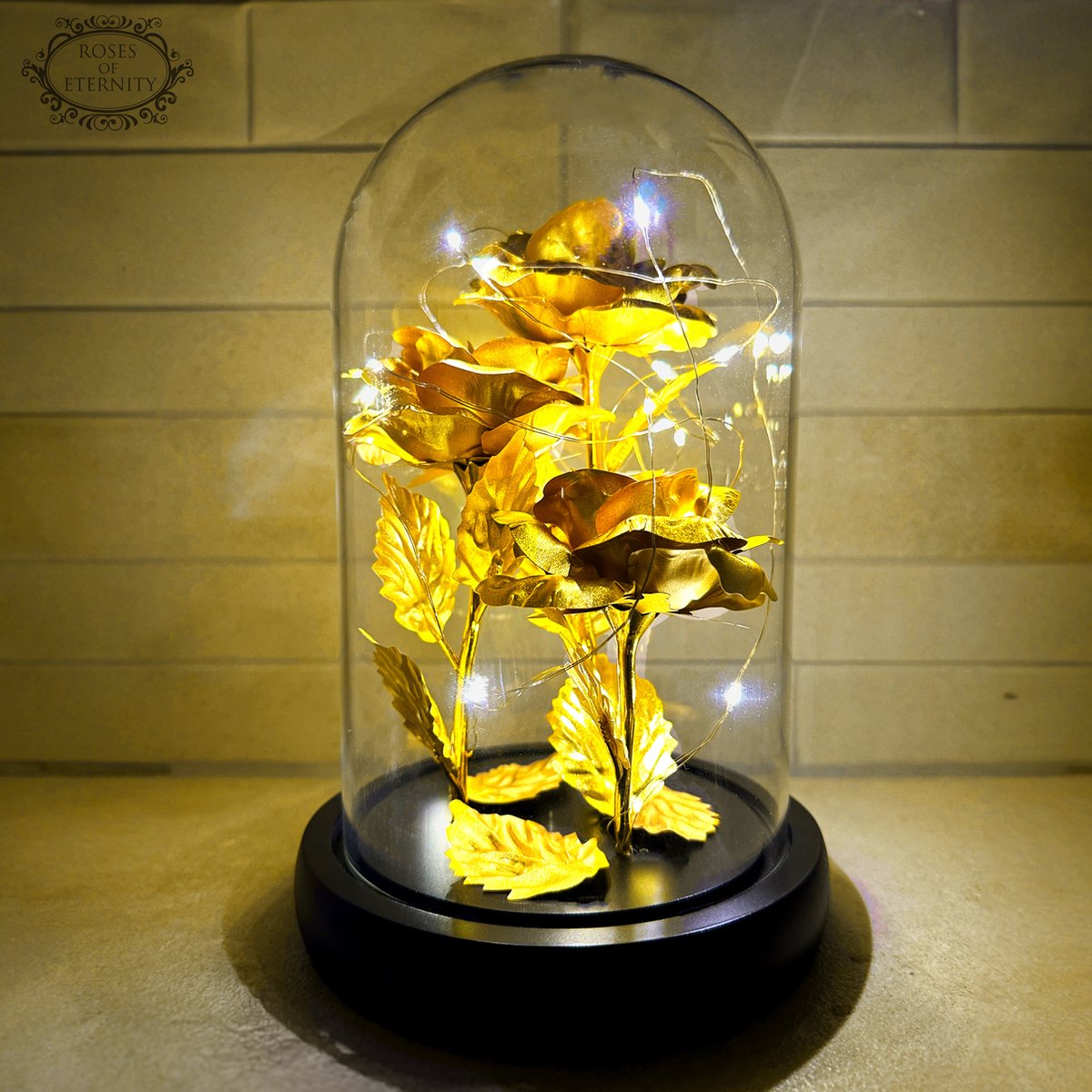 Rose | Golden color rose in glass