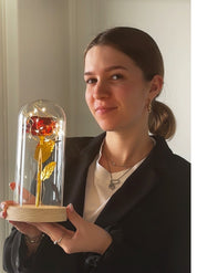 Rose | Golden color rose in glass