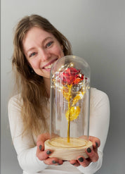 Rose | Golden color rose in glass