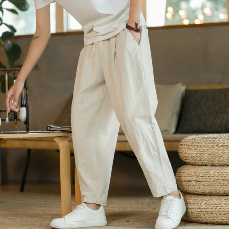 Såke | Katoenen pantalon in de kleur Beige voor heren in Formal stijl geschikt voor alle seizoenen.