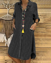 Stijlvolle Denim Blousejurk voor Dames - Sarah