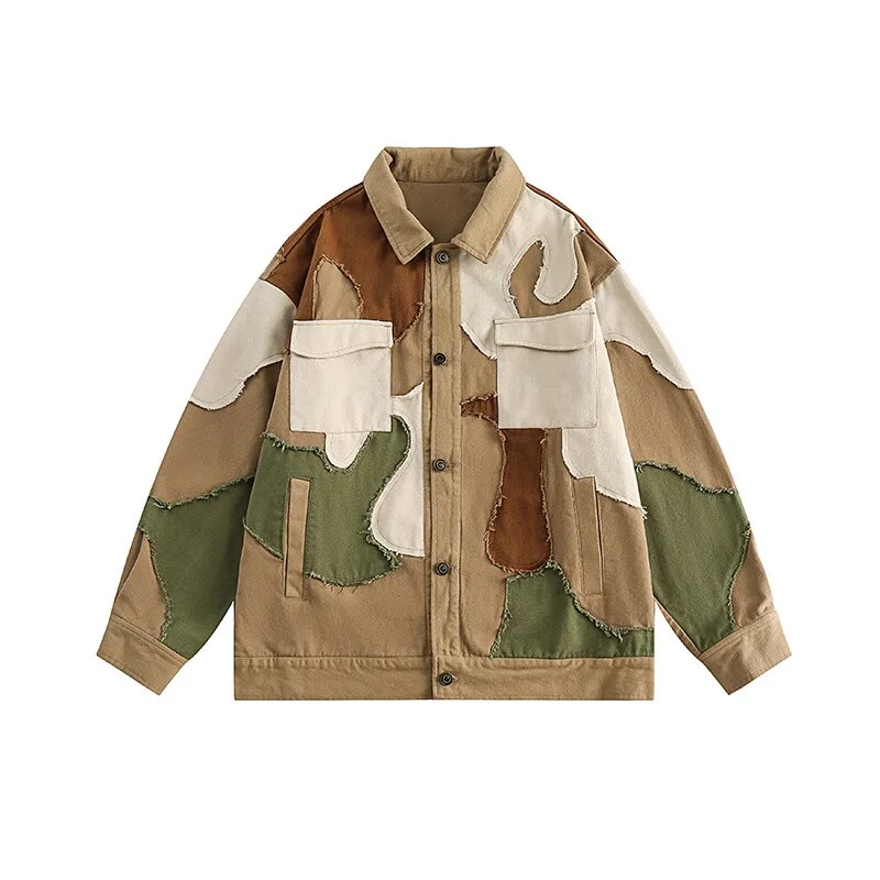 Semrick | Heren Bonte Hip Hop Jas in de kleur Khaki voor heren in stijl ideaal voor de herfst.