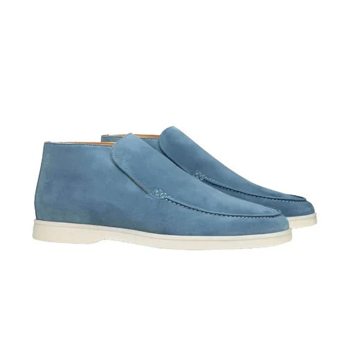 Sergio | Suède hoge loafers voor mannen in de kleur Blauw voor heren in Heritage stijl geschikt voor alle seizoenen.