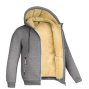 Sherpa | Wollen herenvest met capuchon in de kleur Grijs voor heren in Lounge stijl ideaal voor de herfst.