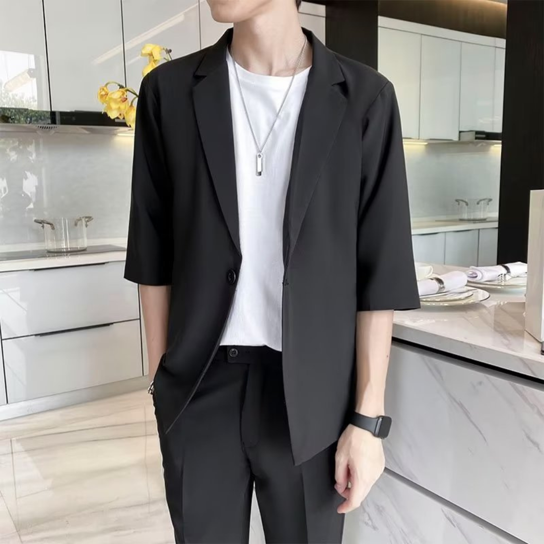 Sienna | Stijlvolle smart casual set in de kleur Zwart voor heren in Smart-casual stijl ideaal voor de herfst.