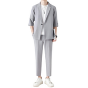 Sienna | Stijlvolle smart casual set in de kleur Grijs voor heren in Smart-casual stijl ideaal voor de herfst.