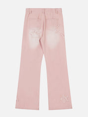 Sofie | Dames losse jeans in de kleur Roze voor dames in stijl geschikt voor alle seizoenen.