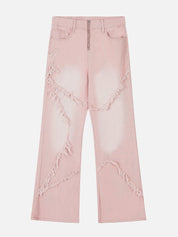 Sofie | Dames losse jeans in de kleur Roze voor dames in stijl geschikt voor alle seizoenen.