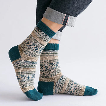 Sofie | Super warme Scandinavische schapenwol sokken in de kleur Gemengde kleur voor dames in Lounge stijl ideaal voor de winter