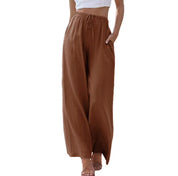 Sophia | Duurzame linnen set in de kleur Bruin voor dames in Beach stijl ideaal voor de zomer.
