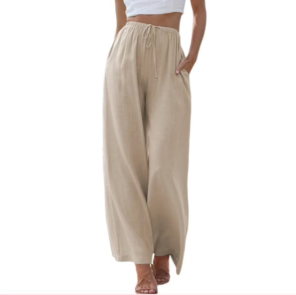 Sophia | Duurzame linnen set in de kleur Khaki voor dames in Beach stijl ideaal voor de zomer.