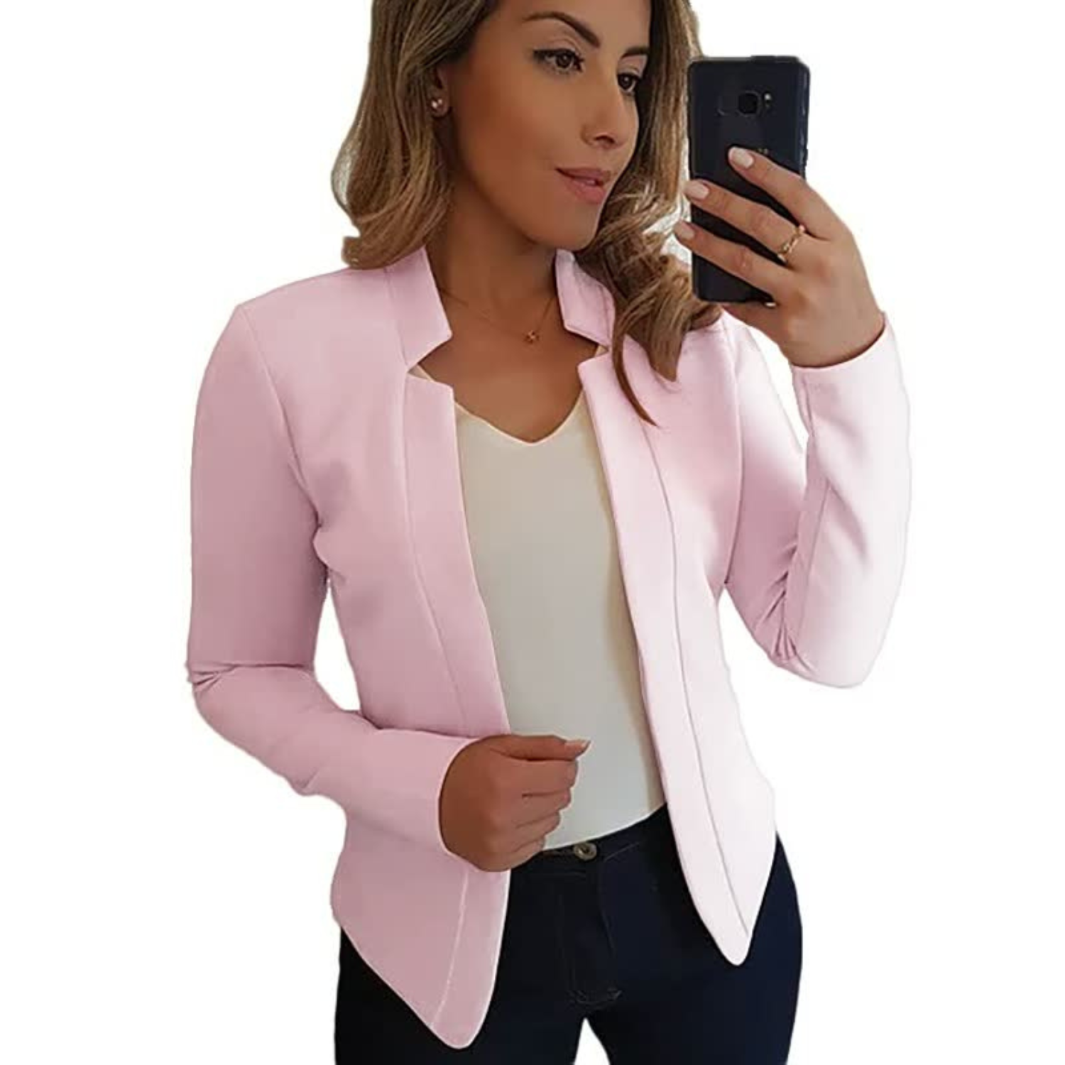 Sophie | Elegante chique blazer in de kleur Lichtroze voor dames in Formal stijl geschikt voor alle seizoenen.