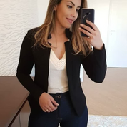 Sophie | Elegante chique blazer in de kleur Zwart voor dames in Formal stijl geschikt voor alle seizoenen.