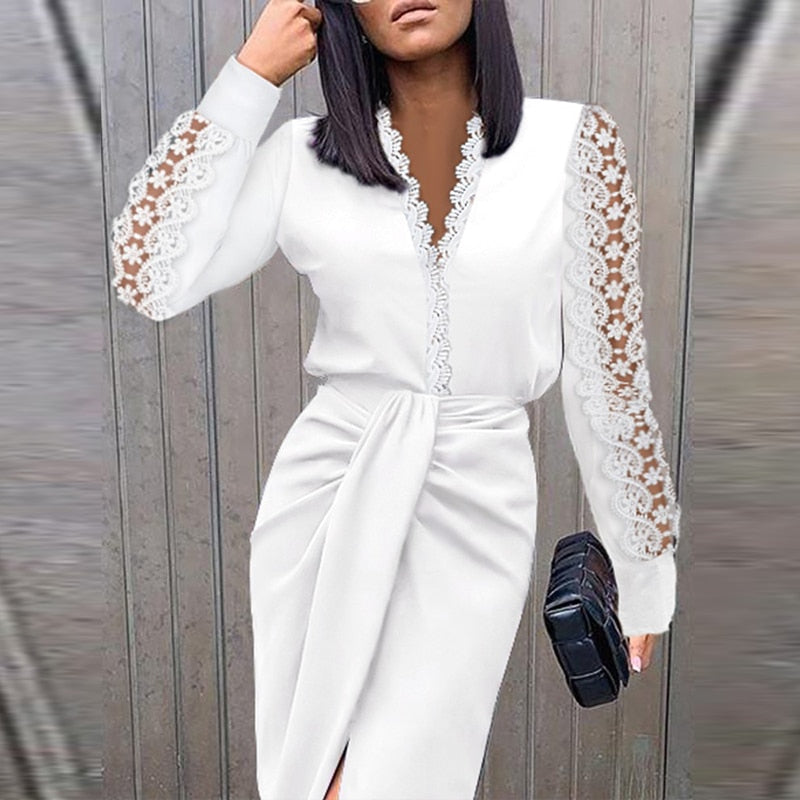 Sophie | Lange luxueuze cocktailjurk voor dames in de kleur Wit voor dames in Party stijl ideaal voor de lente.