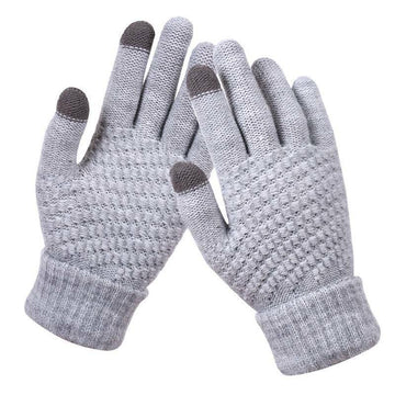 Sophie | Stijlvolle en functionele gebreide handschoenen in de kleur Grijs voor dames in stijl ideaal voor de winter