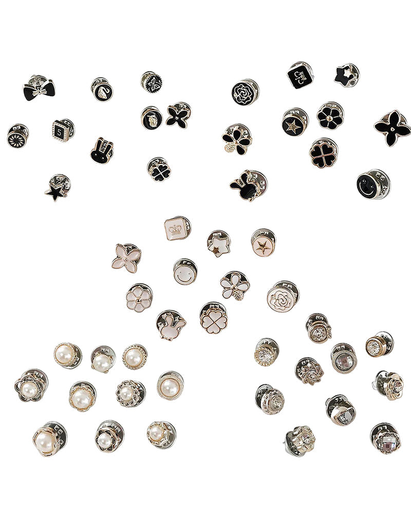 Sophie | Vaste anti-expositie spelden (10 stuks/set) in de kleur Zwart voor dames in stijl geschikt voor alle seizoenen.