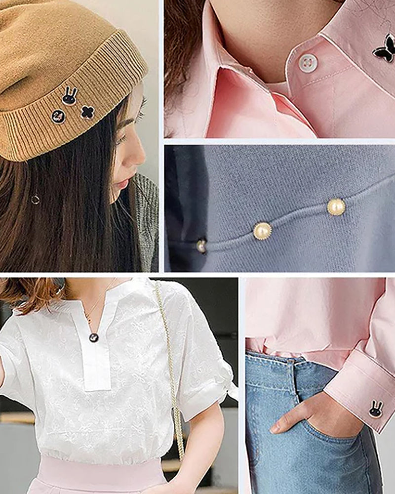 Sophie | Vaste anti-expositie spelden (10 stuks/set) in de kleur Zwart voor dames in stijl geschikt voor alle seizoenen.