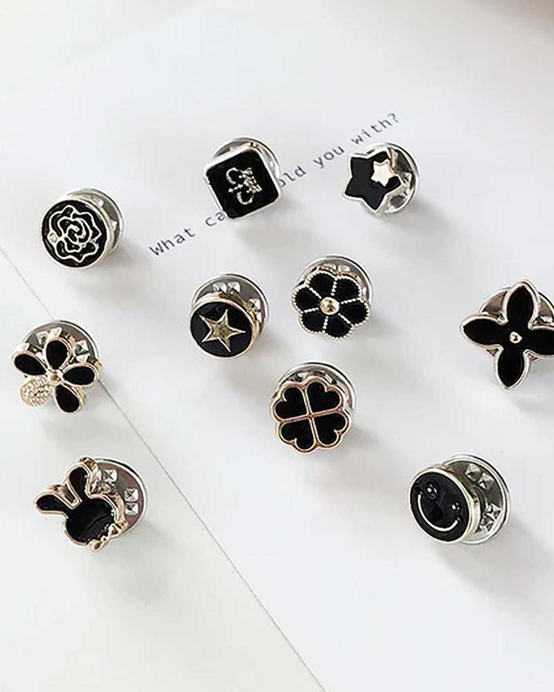 Sophie | Vaste anti-expositie spelden (10 stuks/set) in de kleur Zwart voor dames in stijl geschikt voor alle seizoenen.