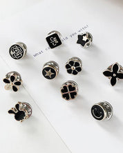 Sophie | Vaste anti-expositie spelden (10 stuks/set) in de kleur Zwart voor dames in stijl geschikt voor alle seizoenen.