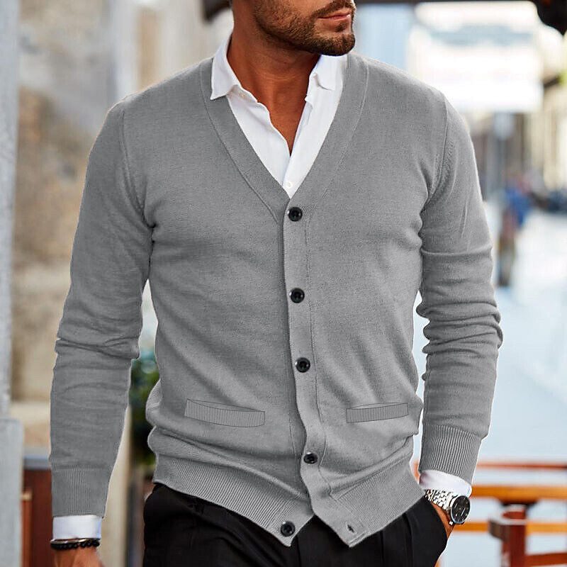Stef Vest | Casual cardigan voor heren in de kleur Donkerrood voor heren in stijl geschikt voor alle seizoenen.