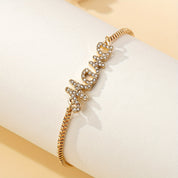 Mooie Mama Letter Bedelarmband met Nepdiamanten