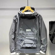 Sven | Dubbel Rits Hooded Jas in de kleur Grijs voor heren in stijl ideaal voor de herfst.