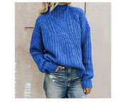 Sweater met Comfortabele rolkraag in de kleur Blauw voor dames in Casual stijl ideaal voor de herfst.