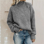 Sweater met Comfortabele rolkraag in de kleur Grijs voor dames in Casual stijl ideaal voor de herfst.