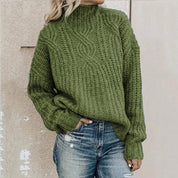 Sweater met Comfortabele rolkraag in de kleur Groen voor dames in Casual stijl ideaal voor de herfst.