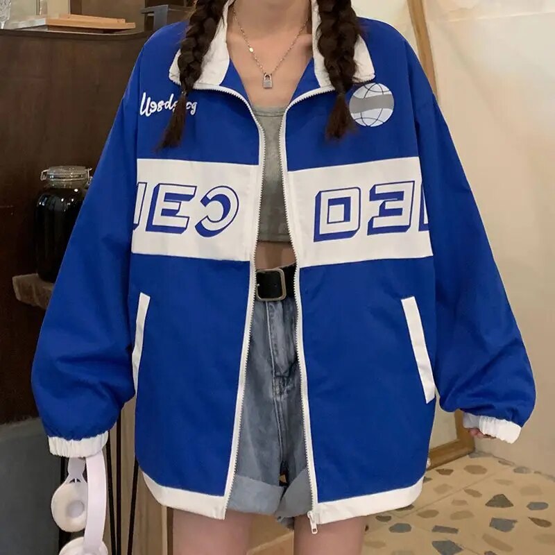 Tanja | Sportieve Werkjas met Rits in de kleur Blauw voor dames in Casual stijl ideaal voor de herfst.