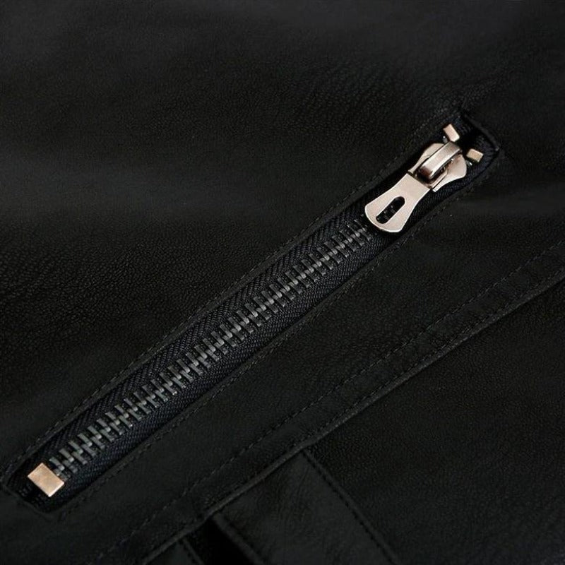 Teun | Lederen herenjas in de kleur Zwart voor heren in stijl ideaal voor de herfst.