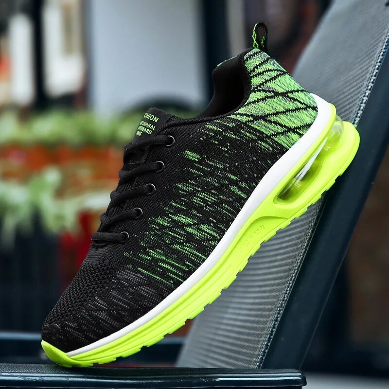 Thijs | Heren lichtgewicht ademende sneakers in de kleur Groen voor heren in Smart-casual stijl geschikt voor alle seizoenen.