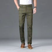 Thijs | Klassieke geruite herenpantalon in de kleur Groen voor heren in Heritage stijl geschikt voor alle seizoenen.