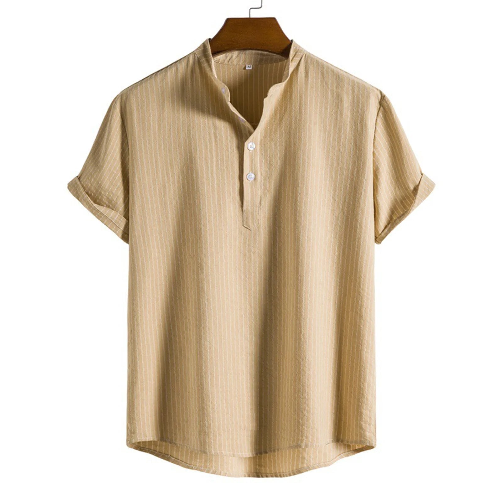 Thomas | Zomerse Casual Overhemd in de kleur Beige voor heren in stijl ideaal voor de zomer.