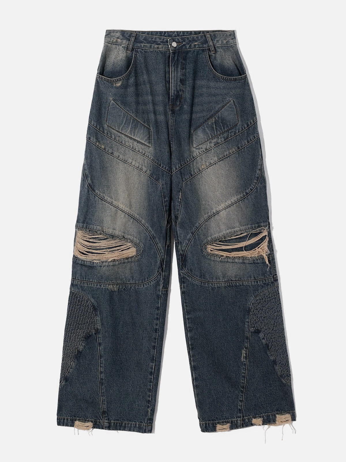 Tijn | Baggy Jeans voor heren in de kleur Blauw voor heren in Streetwear stijl ideaal voor de herfst.