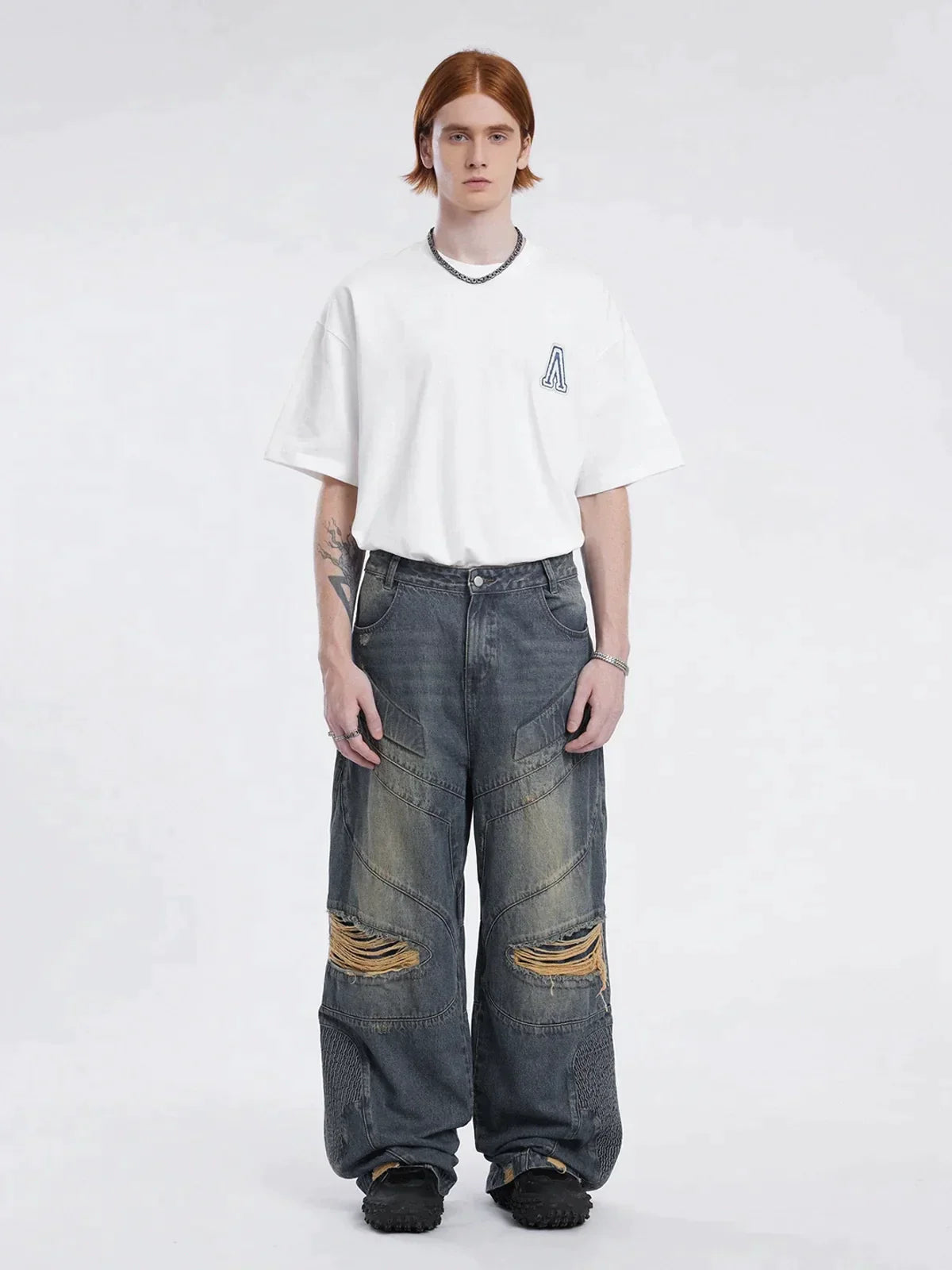 Tijn | Baggy Jeans voor heren in de kleur Blauw voor heren in Streetwear stijl ideaal voor de herfst.