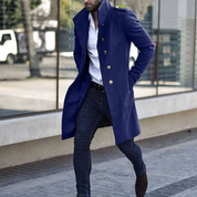 Tim | Extreem modieuze heren trenchcoat in de kleur Donkerblauw voor heren in Heritage stijl ideaal voor de herfst.