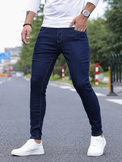 Tom | Stretch Slim-Fit Jeans in meerdere kleuren in de kleur Blauw voor heren in Formal stijl geschikt voor alle seizoenen.
